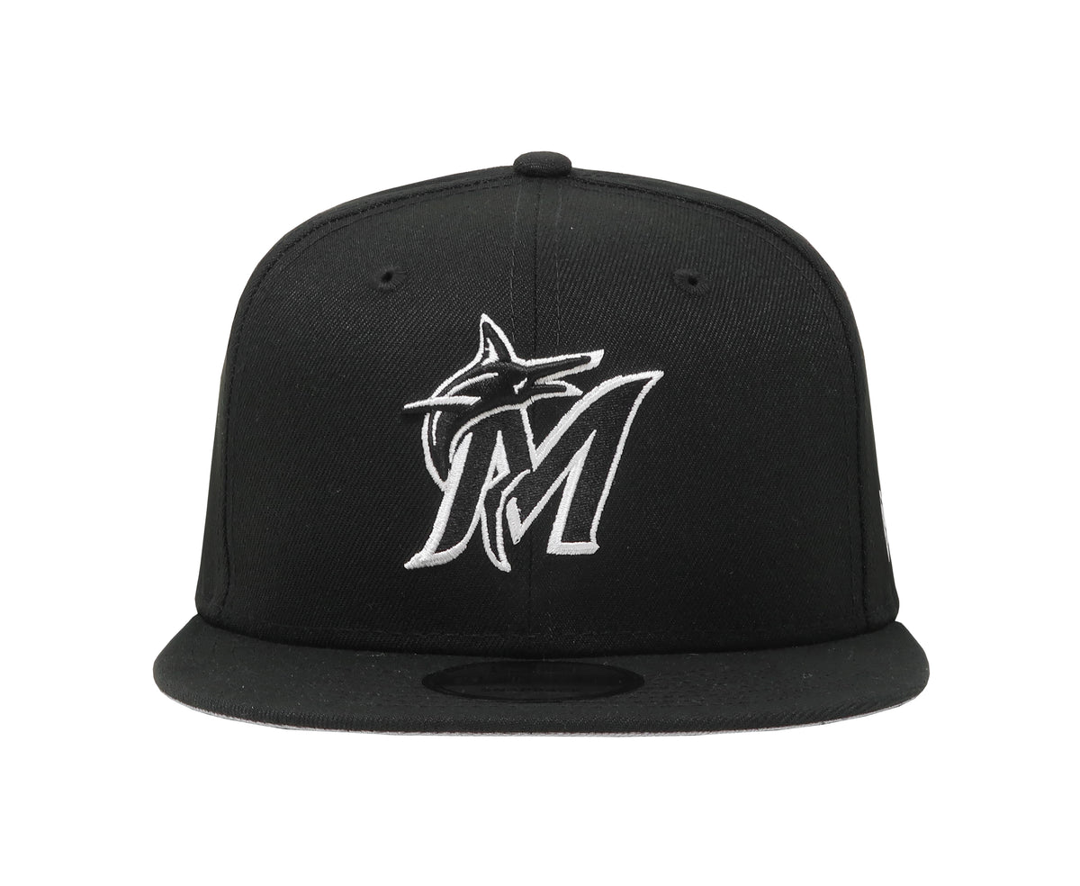 New Era 9Fifty Men's Miami Marlins Basic Black Snapback Cap – Shoe