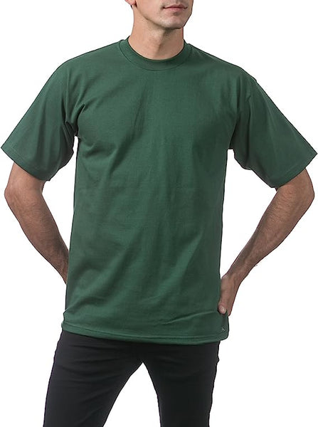 Pro Club Men's Heavy Crew T s/s Forest Green Shirt