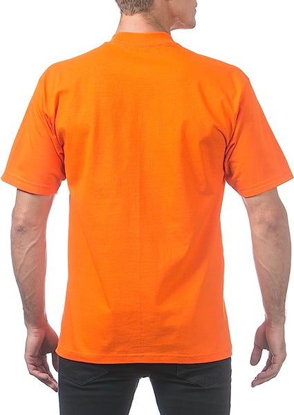 Pro Club Men's Heavy Crew T s/s Orange Shirt