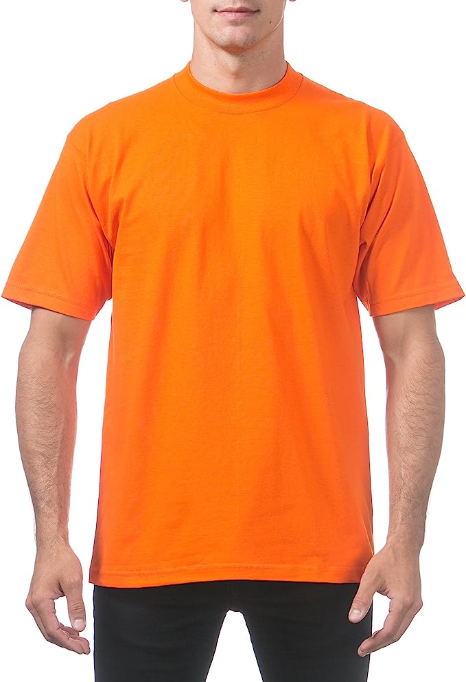 Pro Club Men's Heavy Crew T s/s Orange Shirt