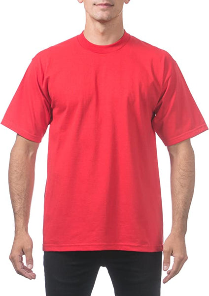 Pro Club Men's Heavy Crew T s/s Red Shirt