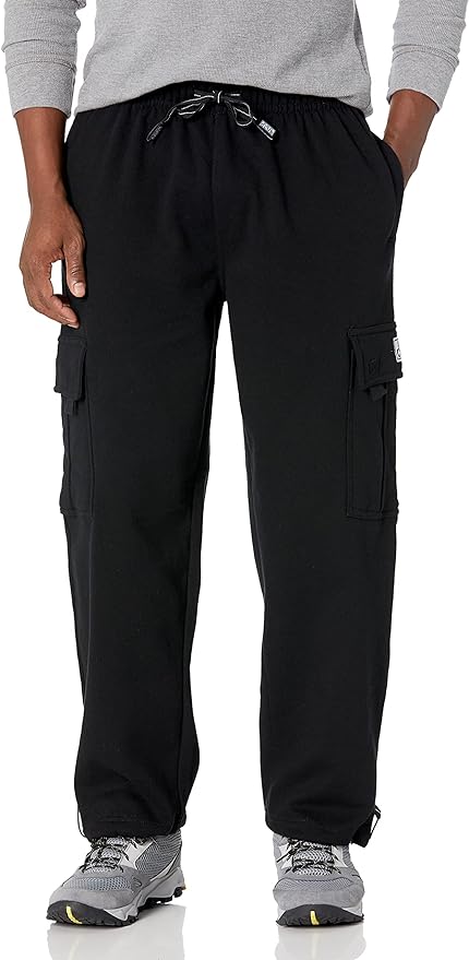 Pro Club Men's Heavyweight Fleece Cargo Pants Black