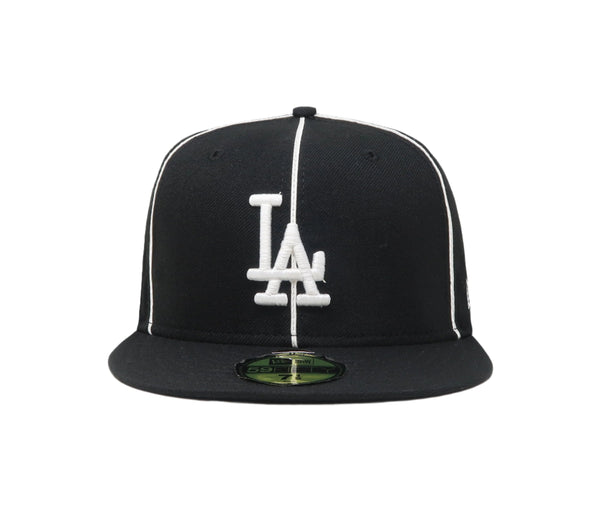 New Era 59Fifty Men's Los Angeles Dodgers Black/Piping White Fitted Hat