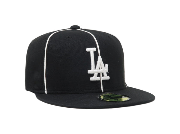 New Era 59Fifty Men's Los Angeles Dodgers Black/Piping White Fitted Hat