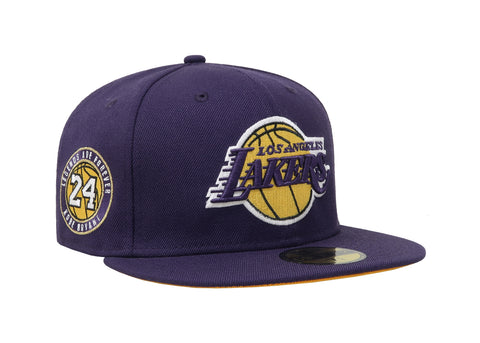 New Era 59Fifty Men's Los Angeles Lakers Kobe Bryant #24 Ball Dark Purple Fitted Cap