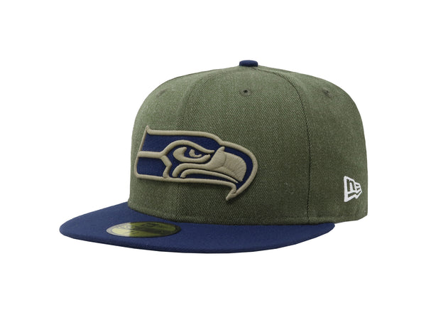 New Era 59Fifty Men's Seattle Seahawks Salute To Service Green/Navy Fitted Cap