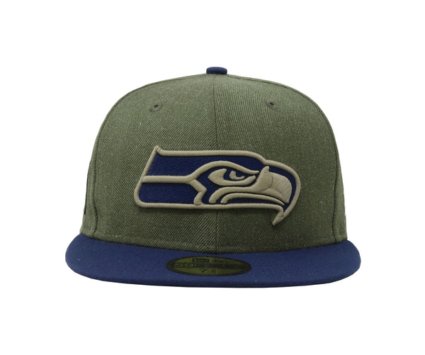 New Era 59Fifty Men's Seattle Seahawks Salute To Service Green/Navy Fitted Cap