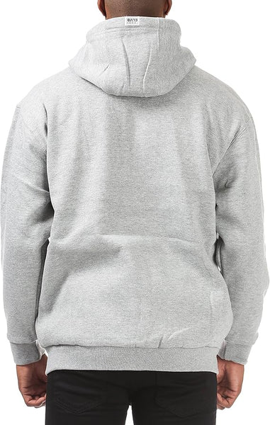 Pro Club Men's Full Zip Reversible Fleece and Thermal Grey/Black Hoodie