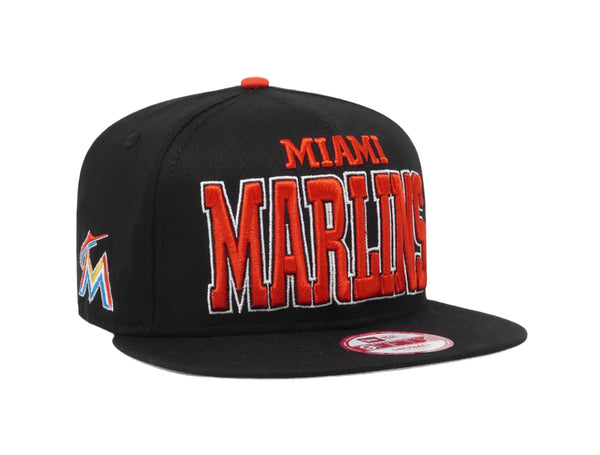 New Era 9Fifty Men's Miami Marlins Black Adjustable SnapBack Cap