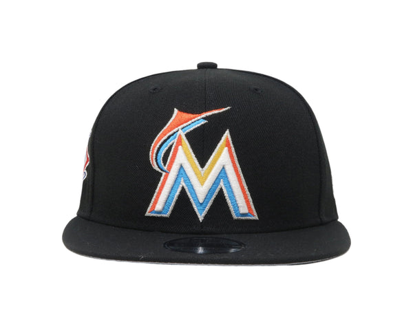 New Era 9Fifty Men's Miami Marlins Baycik Black Adjustable SnapBack Cap