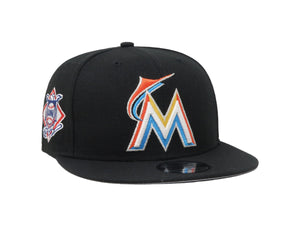 New Era 9Fifty Men's Miami Marlins Baycik Black Adjustable SnapBack Cap