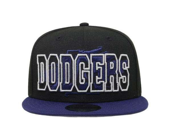 New Era 9Fifty Men's Los Angeles Dodgers Splatter Black Snapback Hat