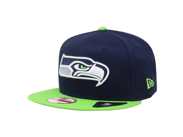 New Era 9Fifty Men's Seattle Seahawks Baycik Navy/Light Green SnapBack Cap