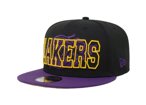 New Era 9Fifty Men's Los Angeles Lakers Splatter Black/Purple SnapBack Cap