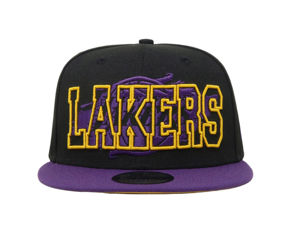 New Era 9Fifty Men's Los Angeles Lakers Splatter Black/Purple SnapBack Cap