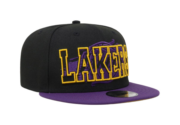 New Era 9Fifty Men's Los Angeles Lakers Splatter Black/Purple SnapBack Cap