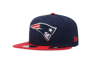 New Era 9Fifty Men's New England Patriots Baycik Navy/Red Adjustable SnapBack Cap