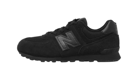 New Balance Big Kids 574 Black/Black Shoes