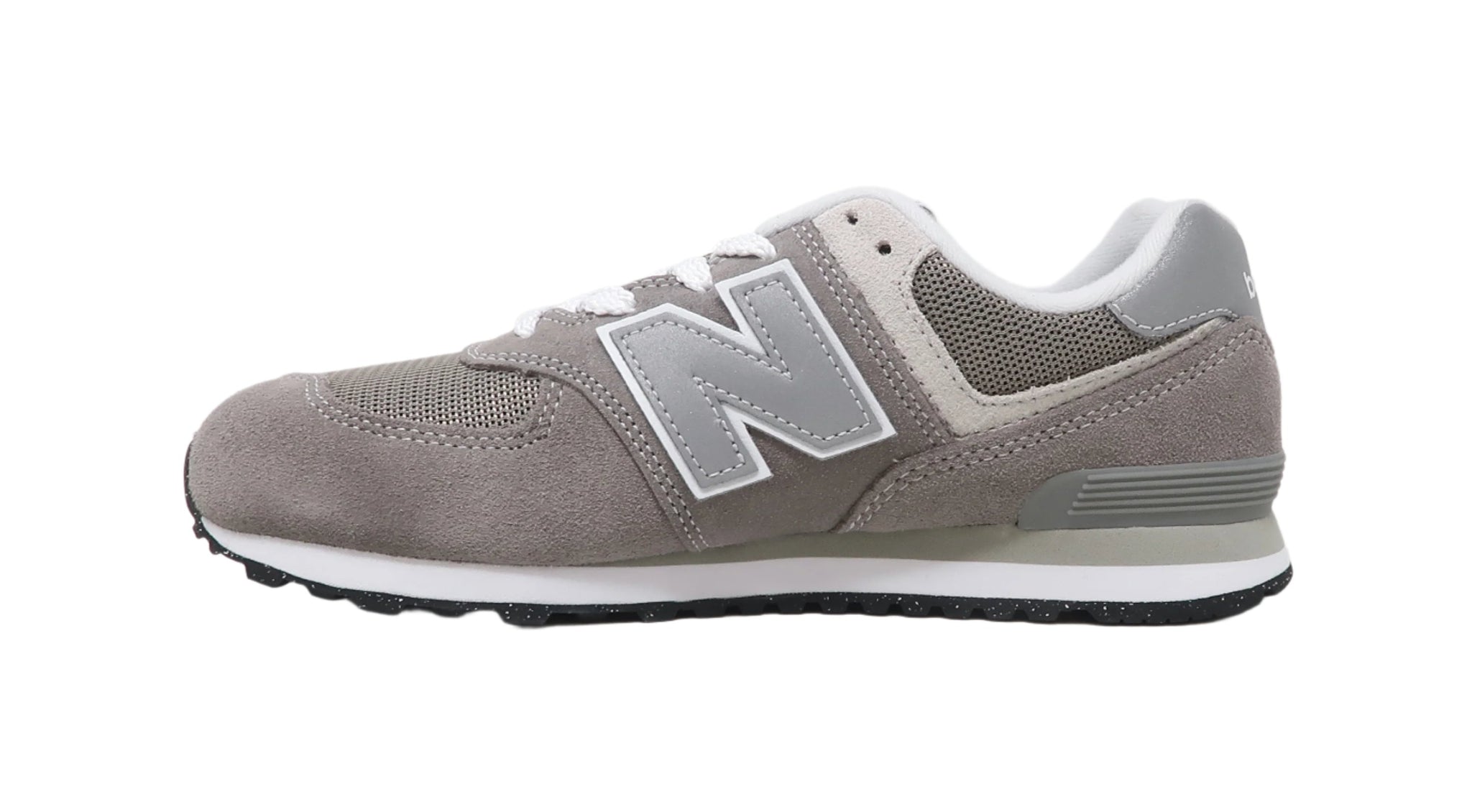 New Balance Big Kids 574 Grey/White Shoes