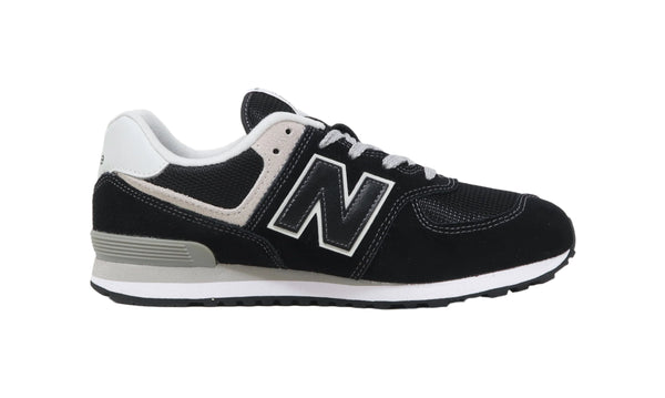 New Balance Big Kids 574 Black/Grey Shoes