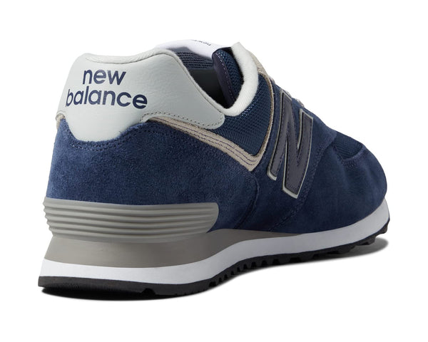 New Balance Men's Classic Traditionnels 574 Navy/Beige Suede Shoes