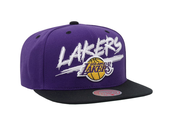 Mitchell & Ness Men's Los Angeles Lakers Purple/Black SnapBack Cap