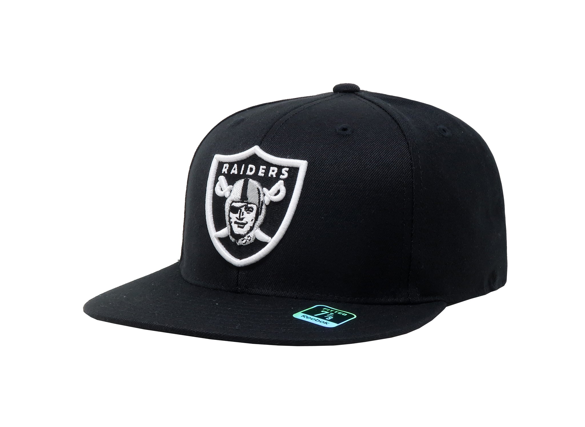 Reebok Men's Cap Oakland Raiders Black Fitted Flat Brim Hat