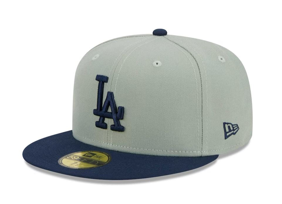 New Era 59Fifty Los Angeles Dodgers Evergreen Ocean Side Blue 2 Tone Fitted Cap