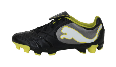 Puma Power Cat Black/Fluo Yellow Big Kids Soccer Cleats