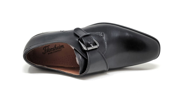 Florsheim Belfast Plain Toe Monk Black Men's Slip-On 3E Wide Shoes