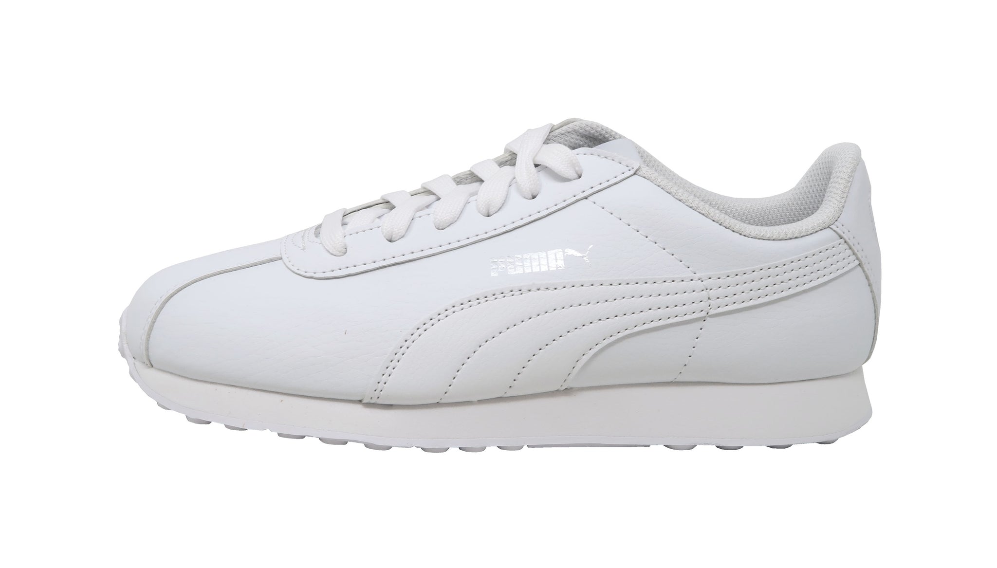 Puma Big Kids Turin Leather True White/Silver Shoes