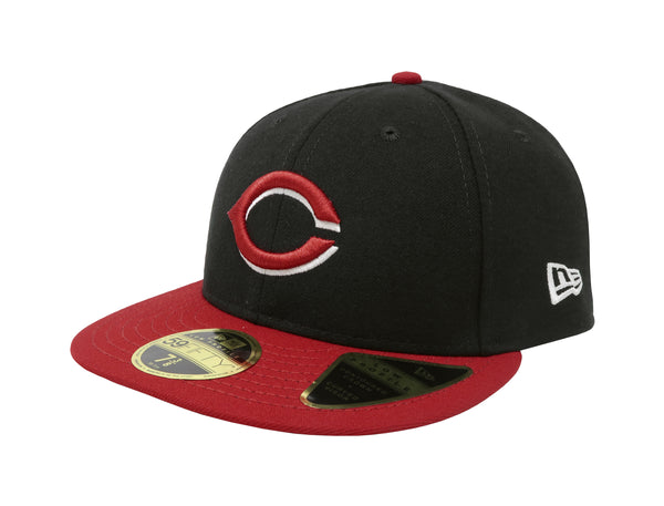 New Era Men MLB 59Fifty Low Profile Cincinnati Reds Black/Red Hat
