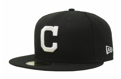 New Era Men MLB Fitted MLB Basic 59Fifty Cleveland Indians Black Cap