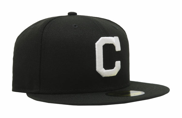 New Era Men MLB Fitted MLB Basic 59Fifty Cleveland Indians Black Cap