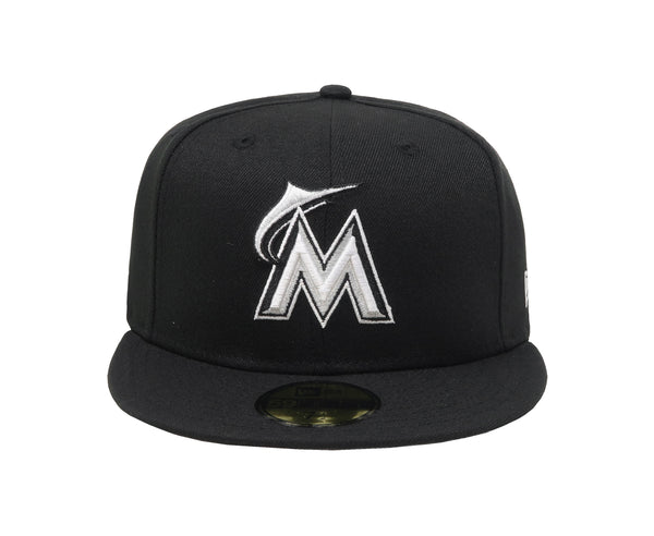 New Era 59Fifty Men's MLB Basic Miami Marlins Black Fitted Size Cap