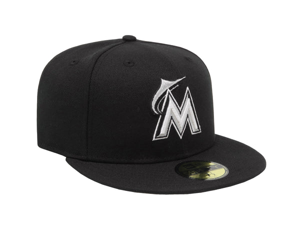 New Era 59Fifty Men's MLB Basic Miami Marlins Black Fitted Size Cap