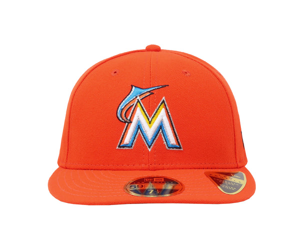 New Era 59Fifty Men's MLB Miami Marlins Low Profile Orange Fitted Cap