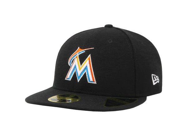 New Era 59Fifty Men's MLB Miami Marlins Low Profile Black Fitted Cap