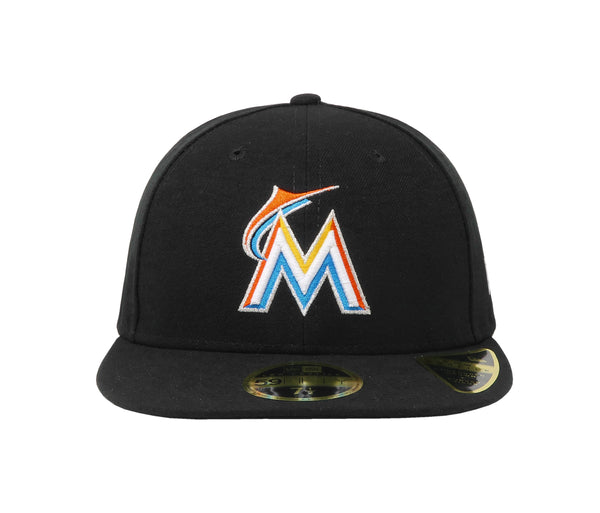 New Era 59Fifty Men's MLB Miami Marlins Low Profile Black Fitted Cap
