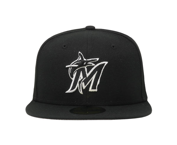 New Era 59Fifty Men's MLB Basic Miami Marlins Black Fitted Cap