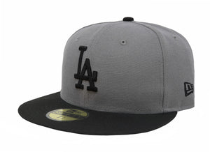 MLB Los Angeles Dodgers LA 59FIFTY 7 1/8 Mens Fitted New Era Hat Cap Black  White