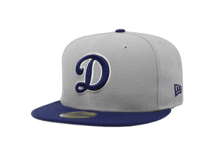 New Era 59Fifty Men's Los Angeles Dodgers "D" Grey/Royal Blue Fitted Cap