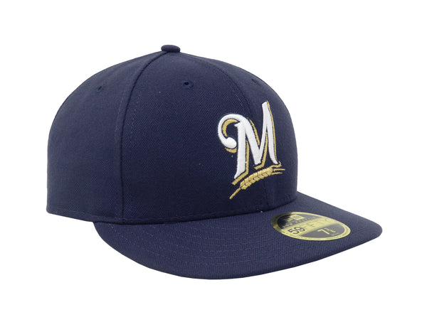 New Era 59Fifty Men's Milwaukee Brewers Low Profile Navy Fitted Hat