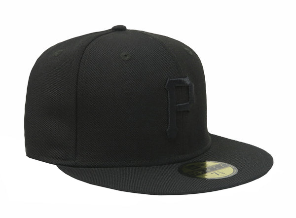 New Era 59Fifty Men's Pittsburgh Pirates Black On Black Fitted Cap