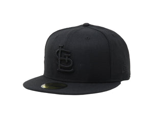 New Era 59Fifty Men's St. Louis Cardinals Black On Black Fitted Cap