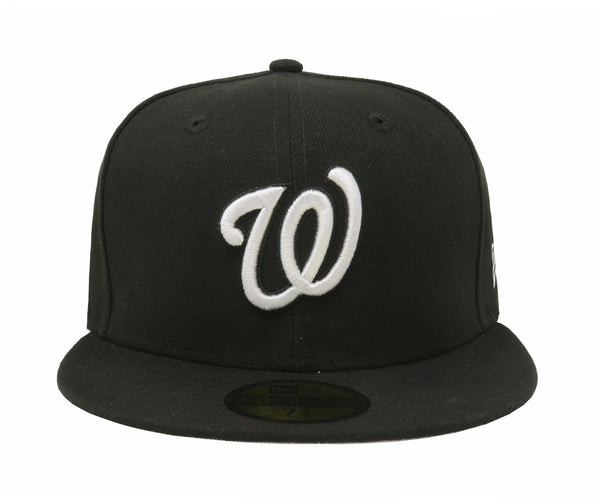 New Era 59Fifty Men's MLB Basic Washington Nationals "W" Black Fitted Cap