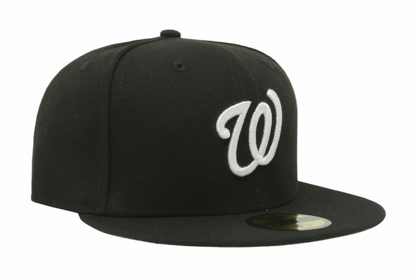 New Era 59Fifty Men's MLB Basic Washington Nationals "W" Black Fitted Cap