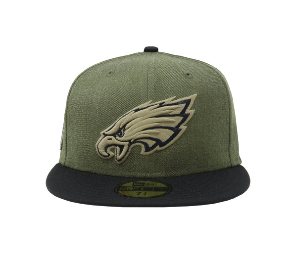 New Era 59Fifty Men's Philadelphia Eagles Salute To Service Green Fitted Cap