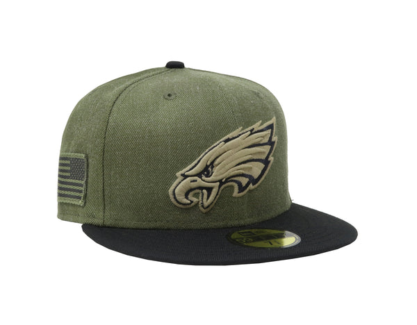 New Era 59Fifty Men's Philadelphia Eagles Salute To Service Green Fitted Cap