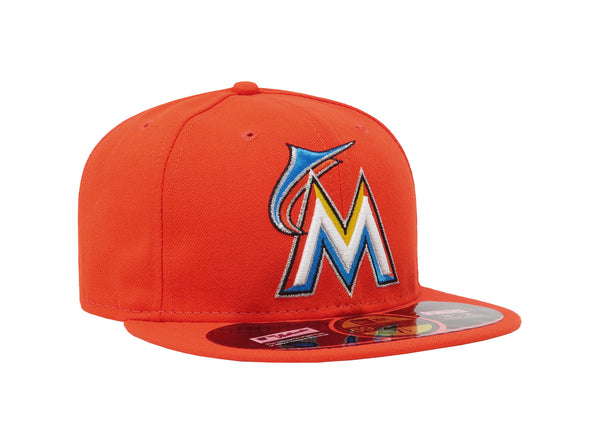 New Era 59Fifty Men's Miami Marlins Orange Fitted Cap